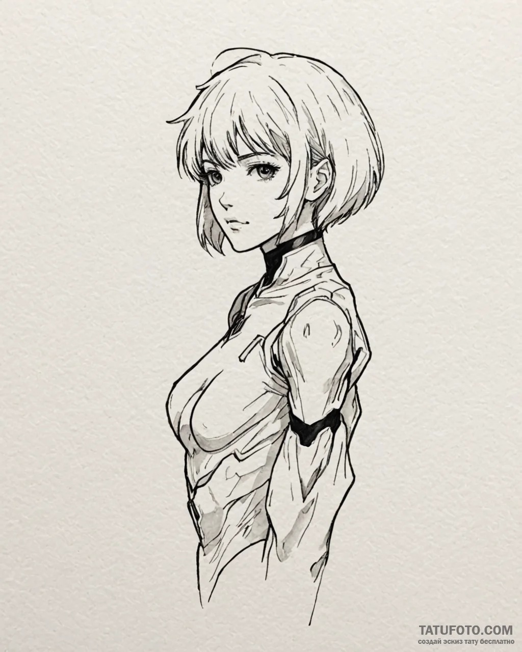 A watercolor tattoo of rei ayanami from evang... - эскиз тату (№1753051299_0, 20.07.2025 22:41) — Tatufoto.com