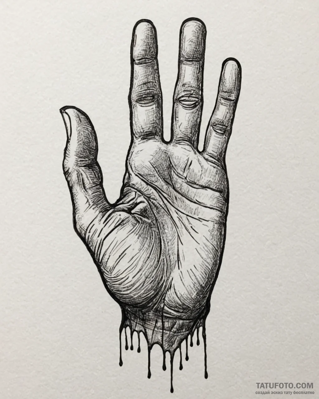 Tattoo sketch a human hand with calloused, ro... - эскиз тату (№1753052781_0, 20.07.2025 23:06) — Tatufoto.com