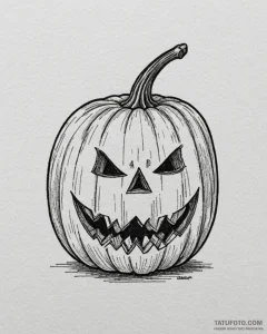 A minimalist tattoo of the halloween pumpkin... - эскиз тату (№1753052864_0, 20.07.2025 23:07) — Tatufoto.com