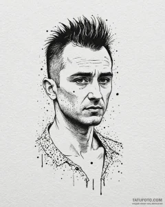 A trash polka portrait of travis bickle from... - эскиз тату (№1753053029_0, 20.07.2025 23:10) — Tatufoto.com
