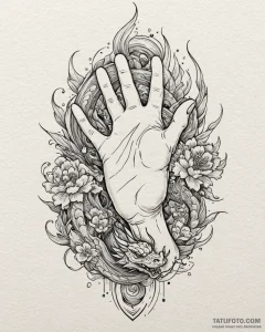 A minimalist tattoo of the vulcan salute, "li... - эскиз тату (№1753053854_0, 20.07.2025 23:24) — Tatufoto.com