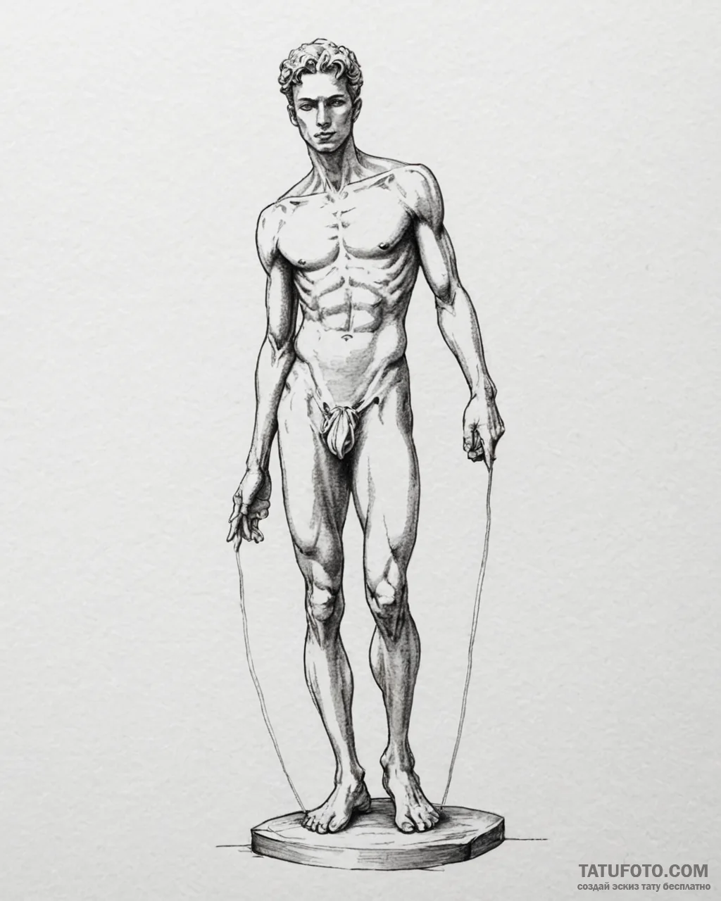 A street performer disguised as a silver stat… — эскиз тату (№1753054680_0, 20.07.2025 23:38) — Tatufoto.com