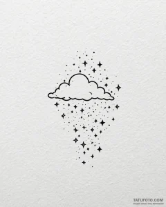 Tattoo design a delicate cloud with tiny star... - эскиз тату (№1753055260_0, 20.07.2025 23:47) — Tatufoto.com