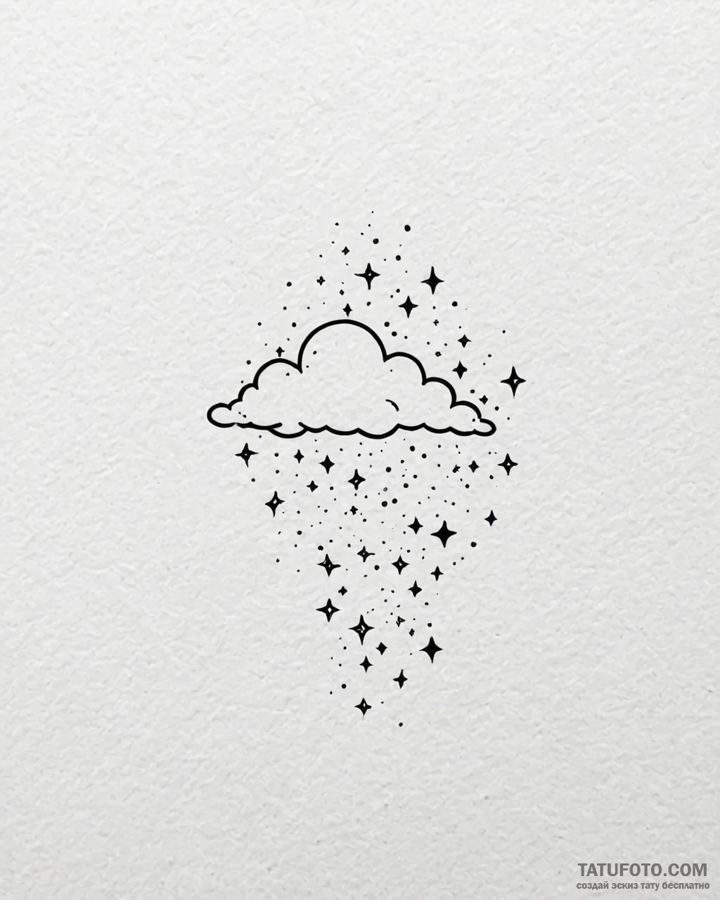 Tattoo design a delicate cloud with tiny star... - эскиз тату (№1753055260_0, 20.07.2025 23:47) — Tatufoto.com