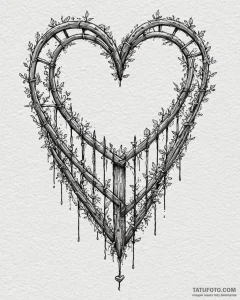 Tattoo sketch a simple, stylized fence or wal... - эскиз тату (№1753055673_0, 20.07.2025 23:54) — Tatufoto.com