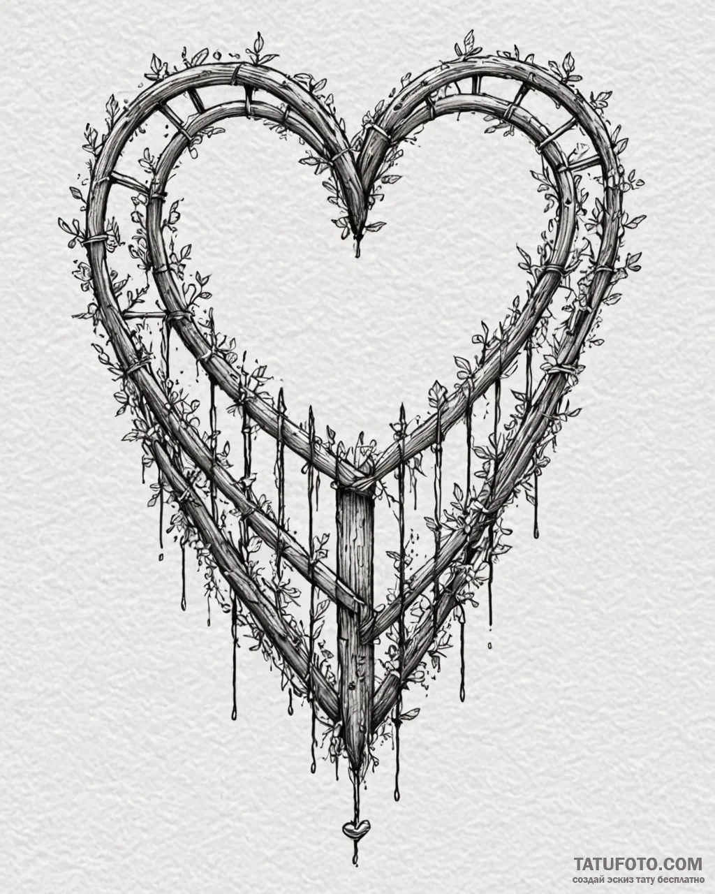 Tattoo sketch a simple, stylized fence or wal… — эскиз тату (№1753055673_0, 20.07.2025 23:54) — Tatufoto.com