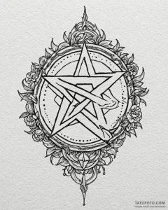 Pentacle, tattoo drawing outline, black and g... - эскиз тату (№1753055838_0, 20.07.2025 23:57) — Tatufoto.com