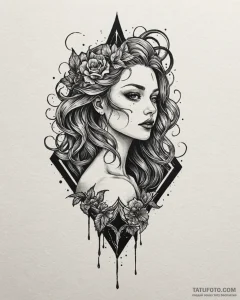 Moody & atmospheric, tattoo line art, blackwo... - эскиз тату (№1753056497_0, 21.07.2025 00:08) — Tatufoto.com