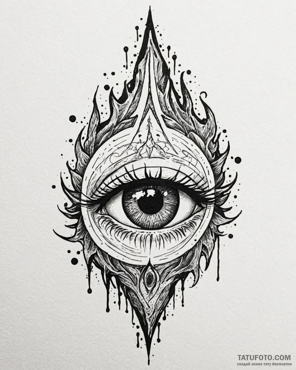 Trash polka style tattoo of the eye of sauron… — эскиз тату (№1753056663_0, 21.07.2025 00:11) — Tatufoto.com