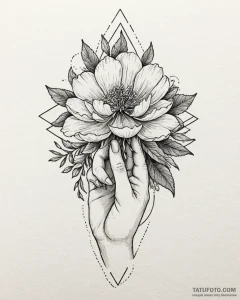 Tattoo sketch a woman's hand gently caressing... - эскиз тату (№1753056829_0, 21.07.2025 00:13) — Tatufoto.com