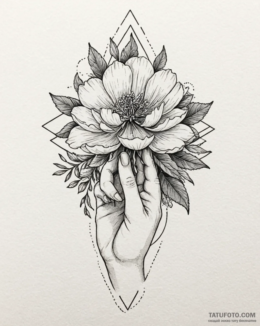 Tattoo sketch a woman's hand gently caressing... - эскиз тату (№1753056829_0, 21.07.2025 00:13) — Tatufoto.com