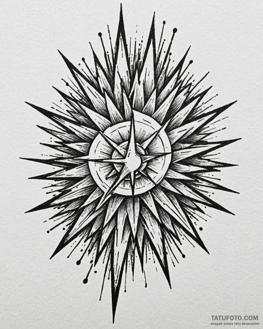 Tattoo sketch an abstract ‘force field’ radia… — эскиз тату (№1753057572_0, 21.07.2025 00:26) — Tatufoto.com