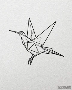 A linework tattoo of the origami bird made by... - эскиз тату (№1753057655_0, 21.07.2025 00:27) — Tatufoto.com