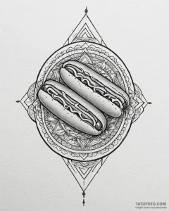 Tattoo design a 'hot dog' on one, 'bun' on th... - эскиз тату (№1753057737_0, 21.07.2025 00:28) — Tatufoto.com