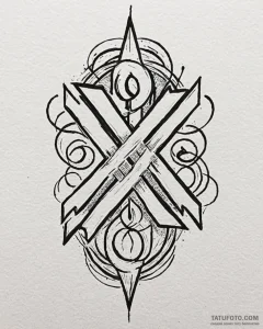 89. tattoo design: a minimalist "treba" rune,... - эскиз тату (№1753058065_0, 21.07.2025 00:34) — Tatufoto.com