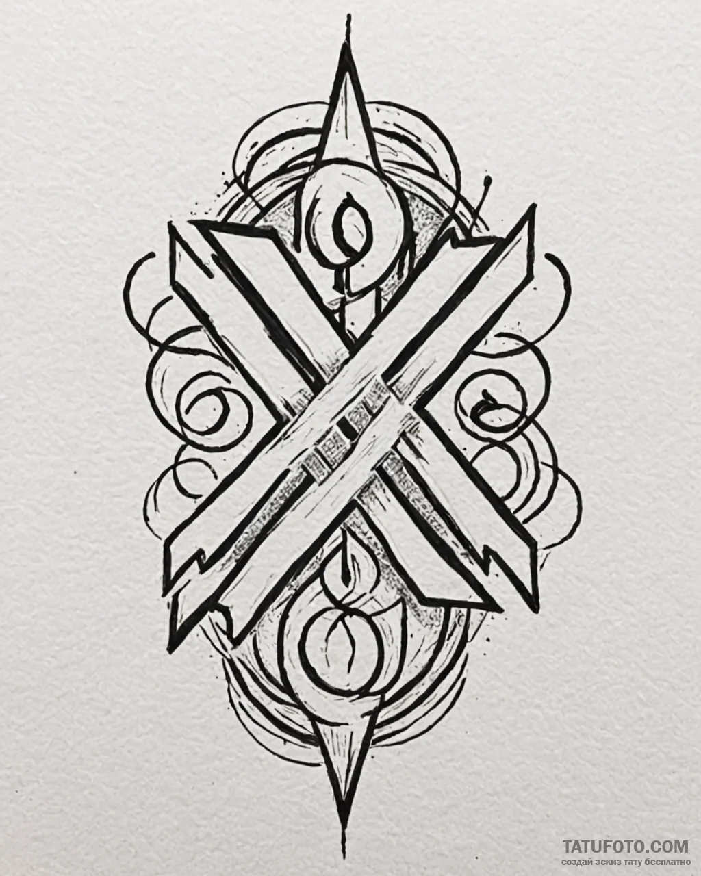 89. tattoo design: a minimalist "treba" rune,... - эскиз тату (№1753058065_0, 21.07.2025 00:34) — Tatufoto.com