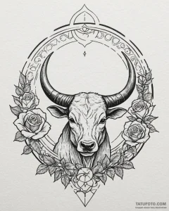 Tattoo sketch a geometric circle with the zod... - эскиз тату (№1753058230_0, 21.07.2025 00:37) — Tatufoto.com