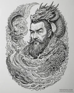 A graphic novel style portrait of deckard cai... - эскиз тату (№1753058313_0, 21.07.2025 00:38) — Tatufoto.com