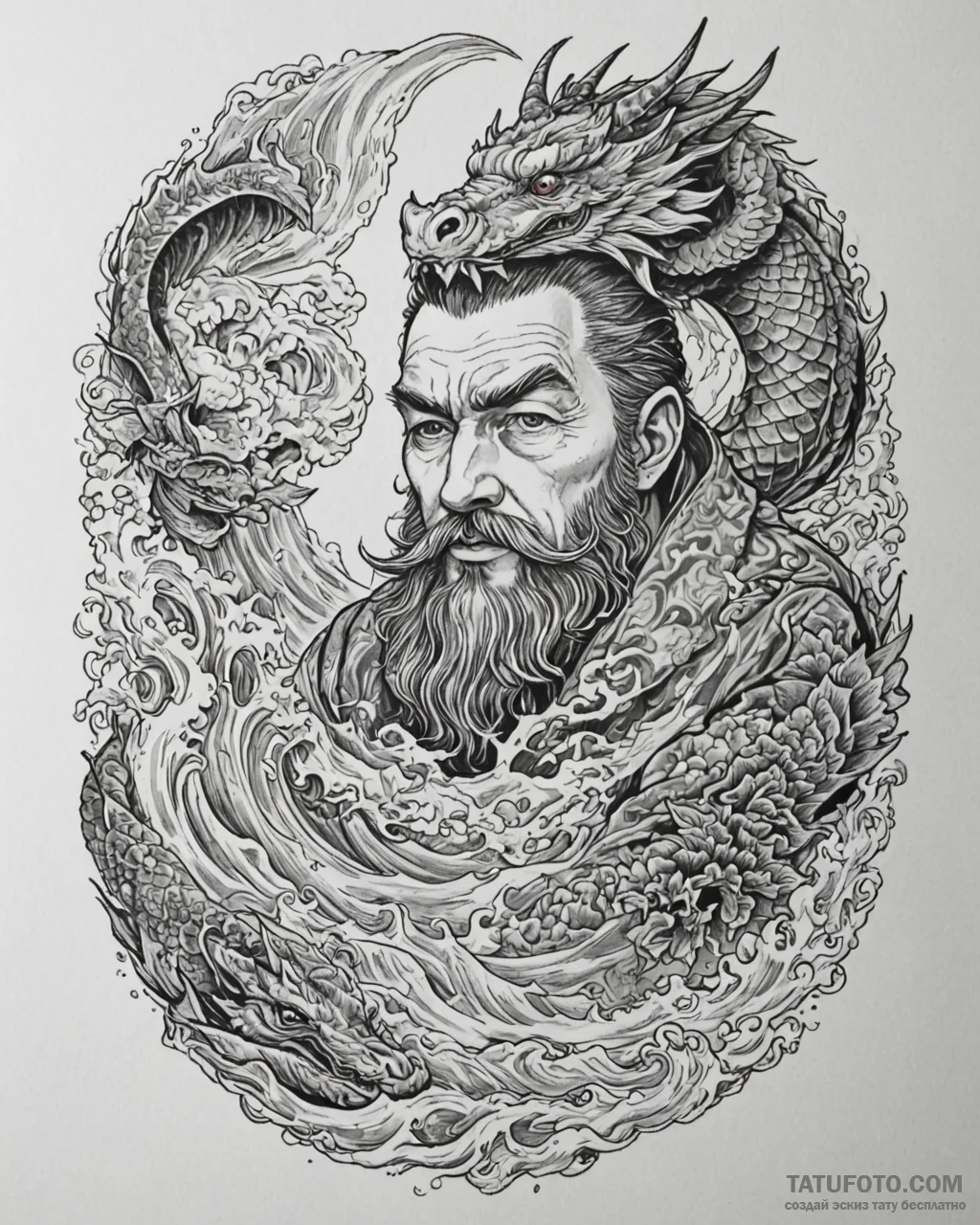A graphic novel style portrait of deckard cai… — эскиз тату (№1753058313_0, 21.07.2025 00:38) — Tatufoto.com