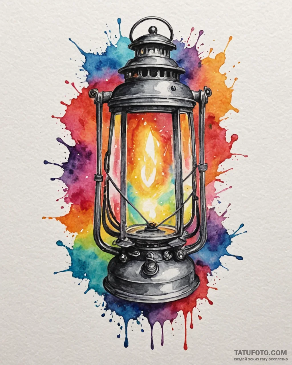Tattoo sketch a single, glowing lantern in da... - эскиз тату (№1753058726_0, 21.07.2025 00:45) — Tatufoto.com