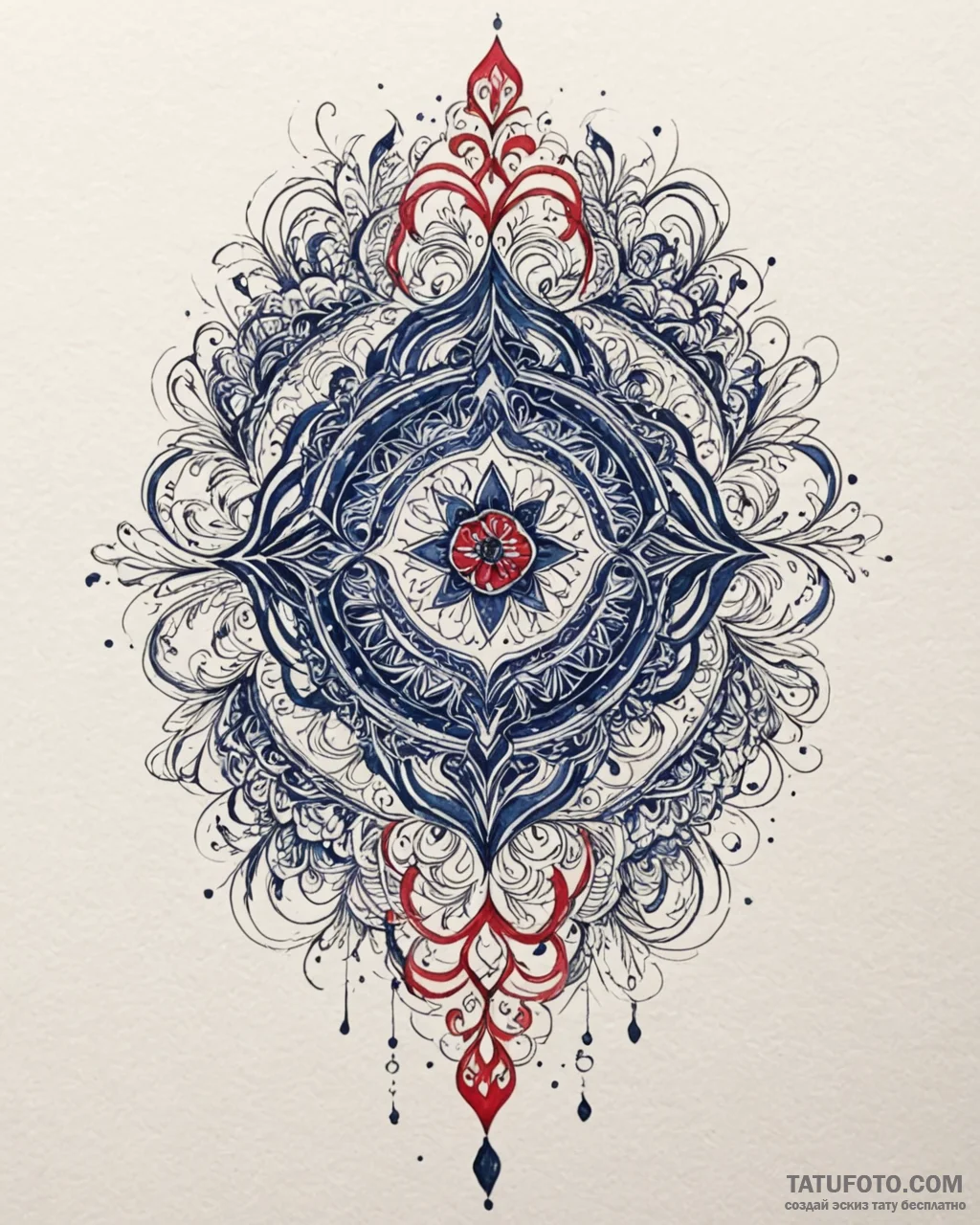 Tattoo design a deep, moody blue watercolor s... - эскиз тату (№1753058973_0, 21.07.2025 00:49) — Tatufoto.com