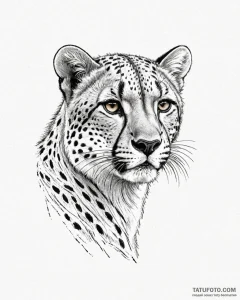 Cheetah, tattoo line art, minimalist tattoo d... - эскиз тату (№1753059055_0, 21.07.2025 00:50) — Tatufoto.com