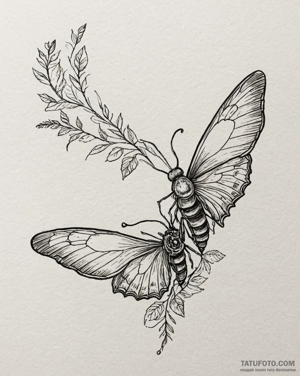 Tattoo design a caterpillar transforming into… — эскиз тату (№1753060129_0, 21.07.2025 01:08) — Tatufoto.com