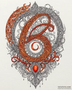 120. tattoo sketch: watercolor "oud" rune in... - эскиз тату (№1753060953_0, 21.07.2025 01:22) — Tatufoto.com