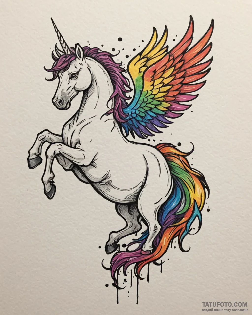 Pegasus, tattoo sketch design, vibrant colors… — эскиз тату (№1753061118_0, 21.07.2025 01:25) — Tatufoto.com
