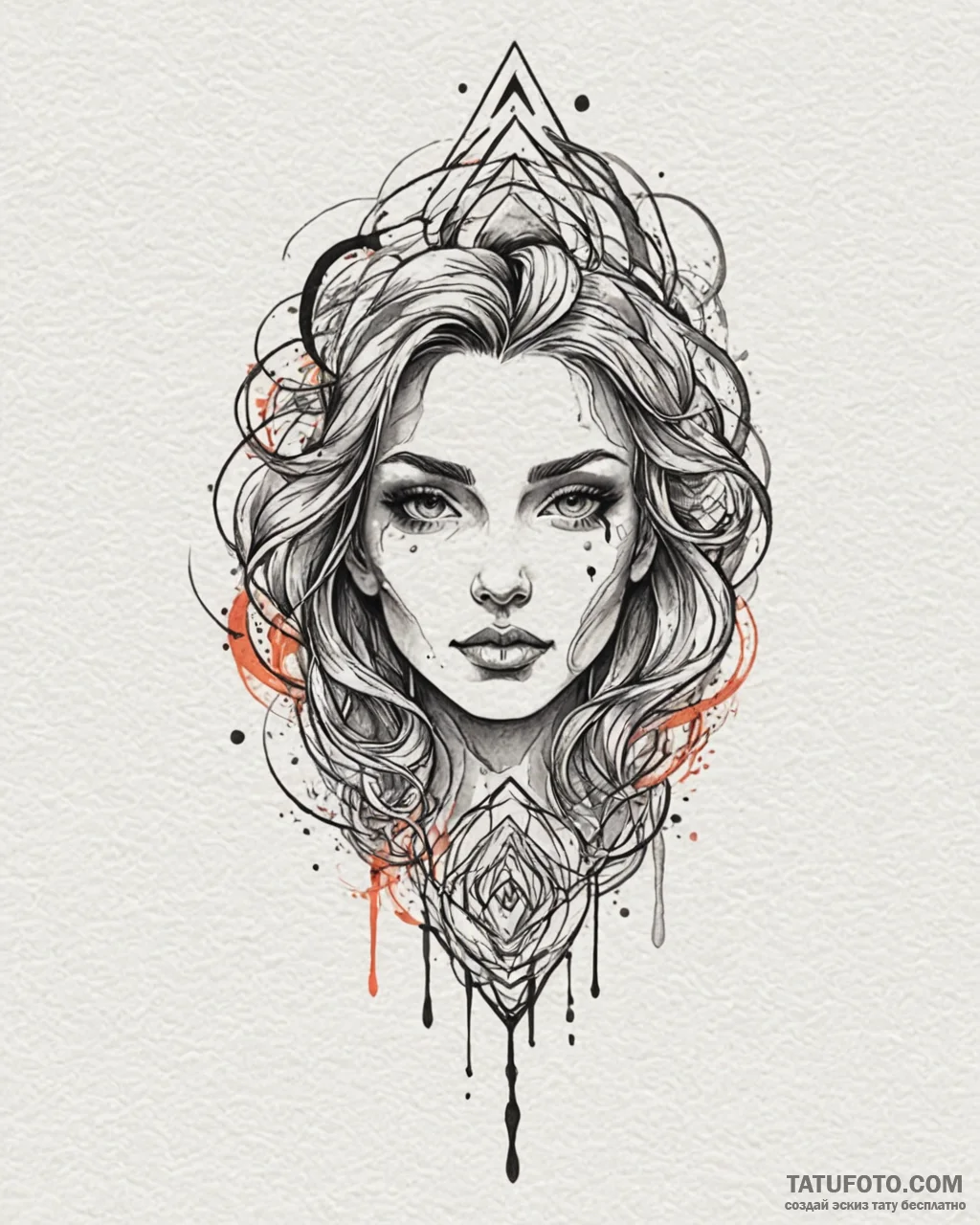Tattoo design abstract lines forming a powerf... - эскиз тату (№1753061283_0, 21.07.2025 01:28) — Tatufoto.com