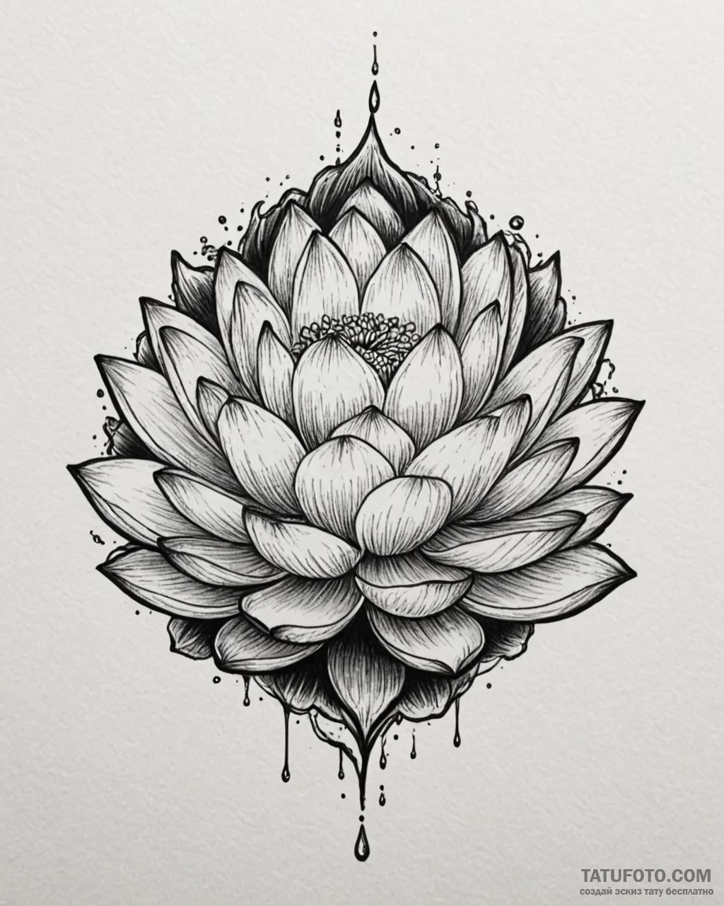 Tattoo sketch a lotus flower pushing through... - эскиз тату (№1753061693_0, 21.07.2025 01:34) — Tatufoto.com