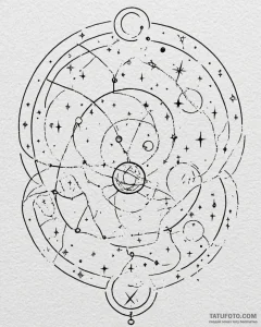 Tattoo design a celestial map with a path hig... - эскиз тату (№1753061775_0, 21.07.2025 01:36) — Tatufoto.com