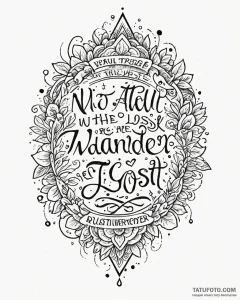 A chicano lettering tattoo of "not all those... - эскиз тату (№1753062437_0, 21.07.2025 01:47) — Tatufoto.com