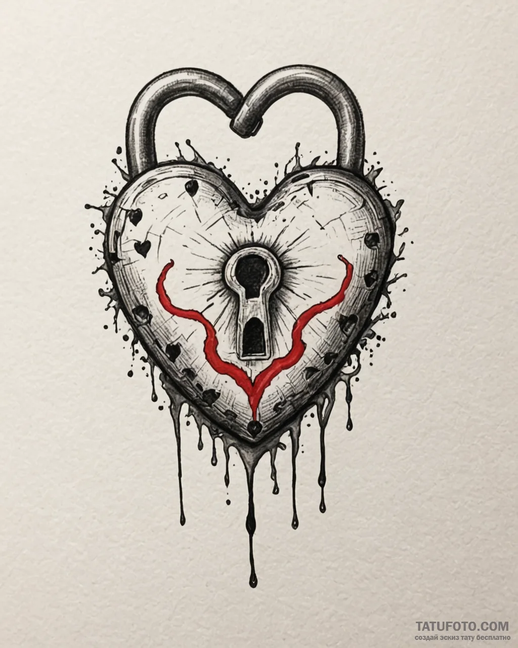 Tattoo design a half-heart lock on one, and a… — эскиз тату (№1753062765_0, 21.07.2025 01:52) — Tatufoto.com