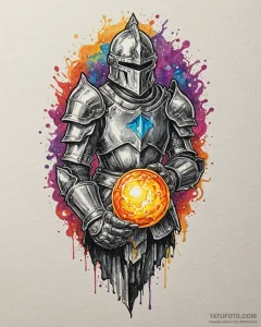Tattoo design a knight's armored gauntlet hol... - эскиз тату (№1753063014_0, 21.07.2025 01:56) — Tatufoto.com