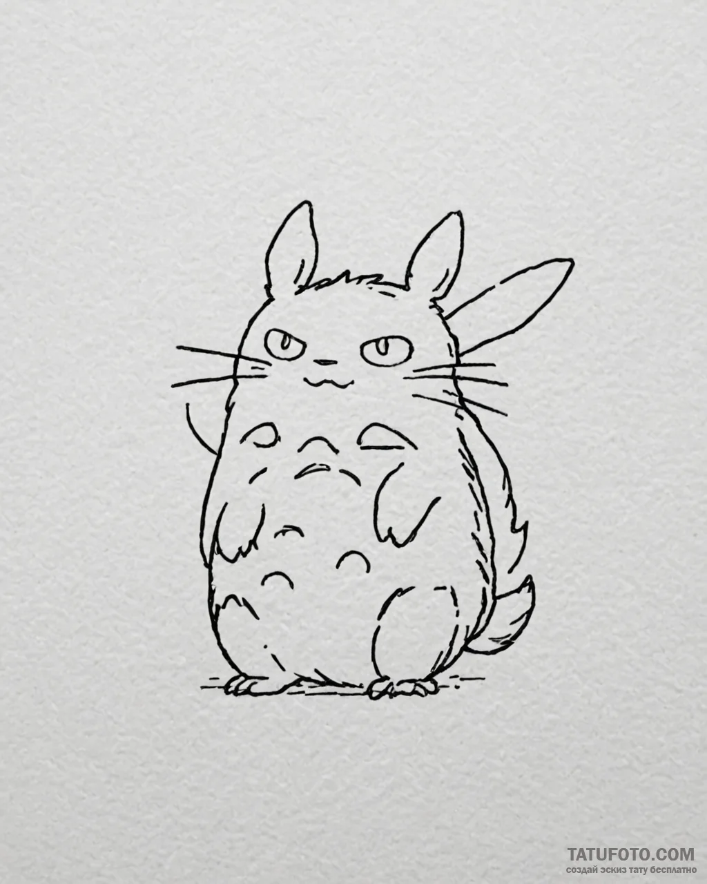 A minimalist tattoo of the catbus from my nei... - эскиз тату (№1753063923_0, 21.07.2025 02:12) — Tatufoto.com