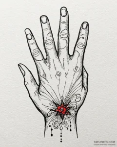 Tattoo design a hand with a small, abstract p... - эскиз тату (№1753064087_0, 21.07.2025 02:14) — Tatufoto.com
