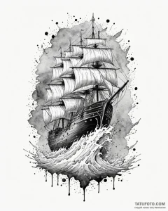 A linework tattoo of the nebuchadnezzar ship.... - эскиз тату (№1753064825_0, 21.07.2025 02:27) — Tatufoto.com