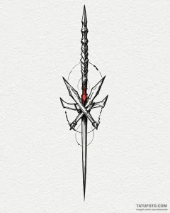 Tattoo design a spartan spear piercing throug... - эскиз тату (№1753065072_0, 21.07.2025 02:31) — Tatufoto.com