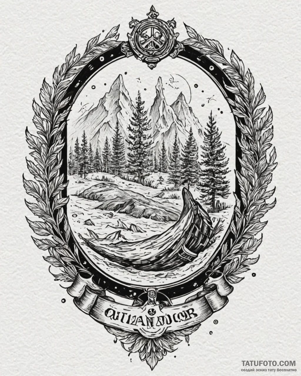 A neo-traditional tattoo of the fraser clan c… — эскиз тату (№1753065483_0, 21.07.2025 02:38) — Tatufoto.com