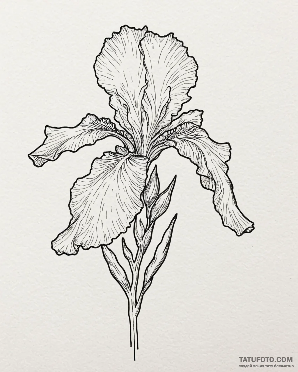 Iris, artistic tattoo sketch, linework tattoo... - эскиз тату (№1753065729_0, 21.07.2025 02:42) — Tatufoto.com