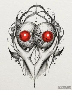 Tattoo sketch gemini twins holding a single,... - эскиз тату (№1753066307_0, 21.07.2025 02:51) — Tatufoto.com