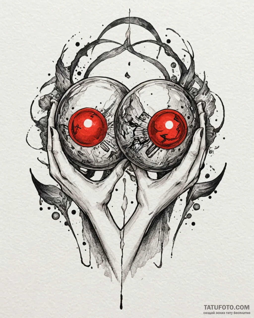 Tattoo sketch gemini twins holding a single,... - эскиз тату (№1753066307_0, 21.07.2025 02:51) — Tatufoto.com