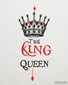 Tattoo design a small, elegant "king" or "que... - эскиз тату (№1753066885_0, 21.07.2025 03:01) — Tatufoto.com