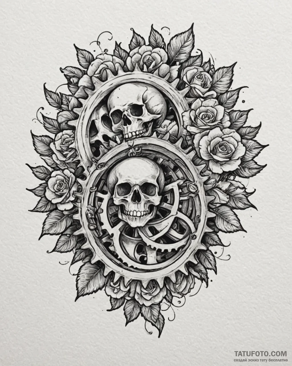 Tattoo design a pair of interlocking gears or... - эскиз тату (№1753066968_0, 21.07.2025 03:02) — Tatufoto.com