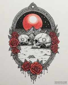 44. watercolor tattoo design of the binary su... - эскиз тату (№1753067051_0, 21.07.2025 03:04) — Tatufoto.com