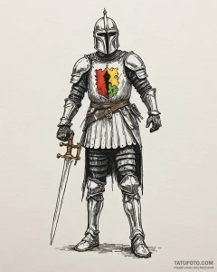 A sketch of the black knight from monty pytho... - эскиз тату (№1753067134_0, 21.07.2025 03:05) — Tatufoto.com