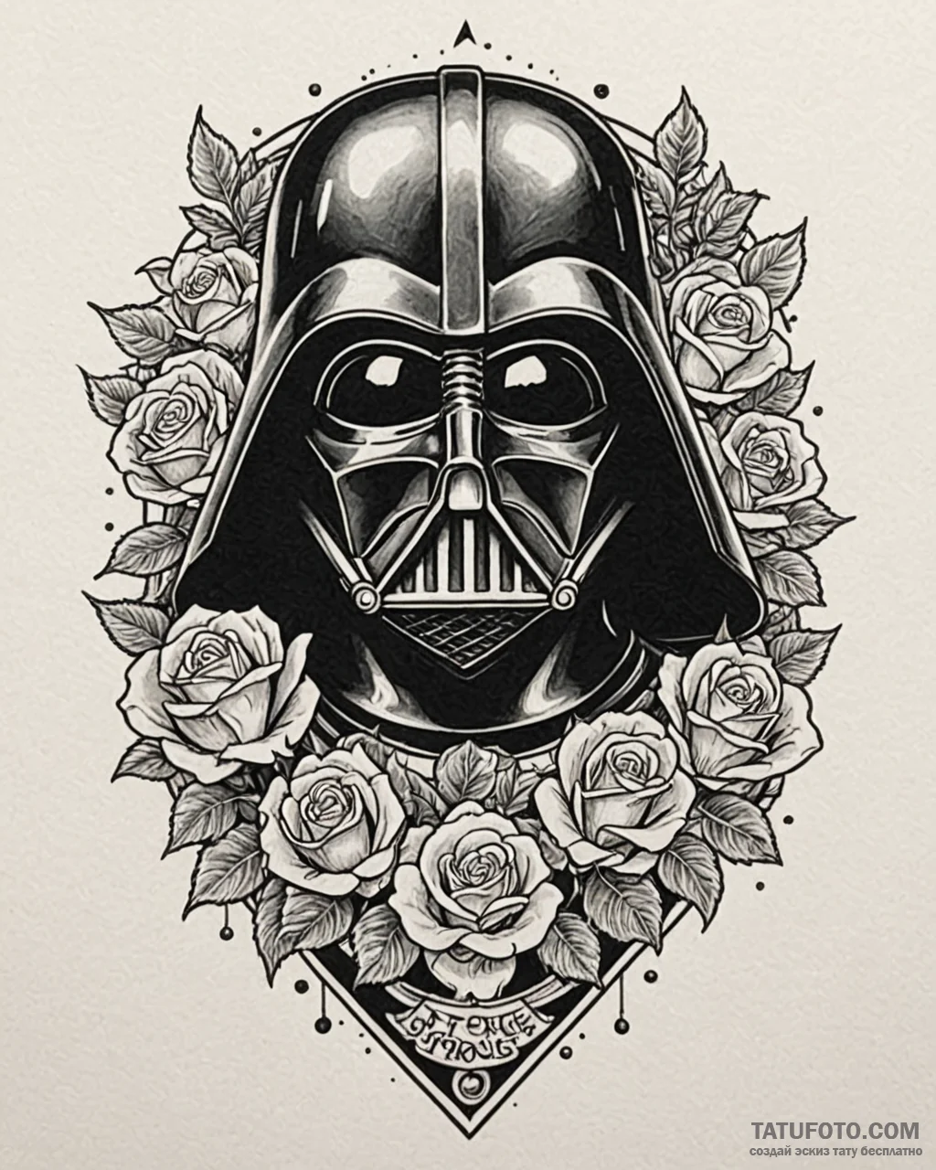 Chicano style tattoo sketch of darth vader's... - эскиз тату (№1753067479_0, 21.07.2025 03:11) — Tatufoto.com