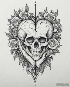 Tattoo design a hand covering a heart, symbol... - эскиз тату (№1753067561_0, 21.07.2025 03:12) — Tatufoto.com