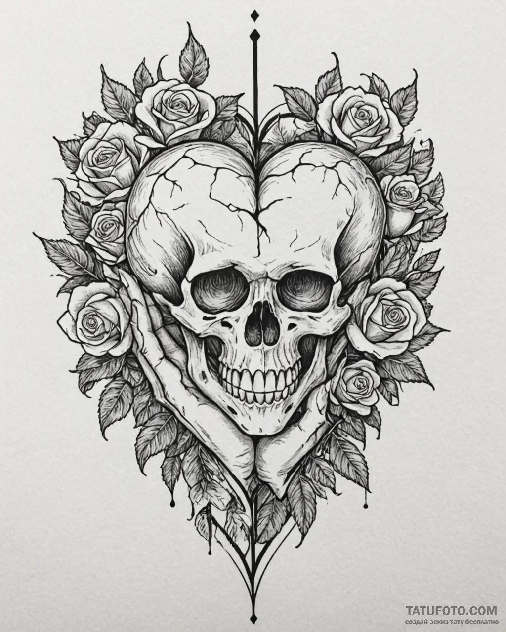 Tattoo design a hand covering a heart, symbol... - эскиз тату (№1753067561_0, 21.07.2025 03:12) — Tatufoto.com